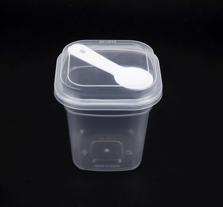 Mini Dessert Cups with Lids and Spoons Square Large Clear Plastic Parfait Appetizer Cup