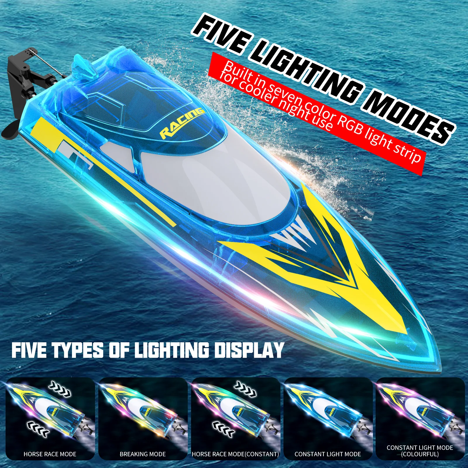 2024 Flytec V006 2 4 г радиоуправляемая лодка 30 км/ч опрокидыватель автосброса RGB светодиодный пульт дистанционного управления высокоскоростная гоночная летняя игрушечная