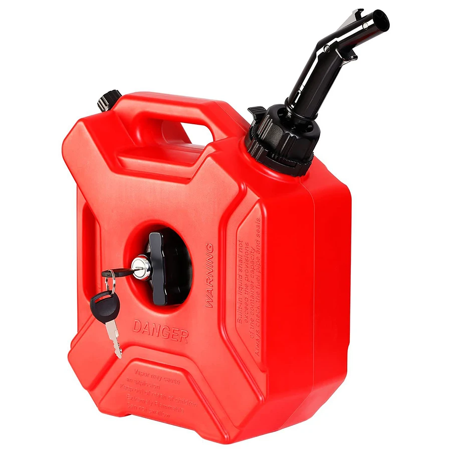 High Strength ABS Motorcycle ATV Car 5L Red Black Water Gas Diesel Petrol Fuel Pack Tank