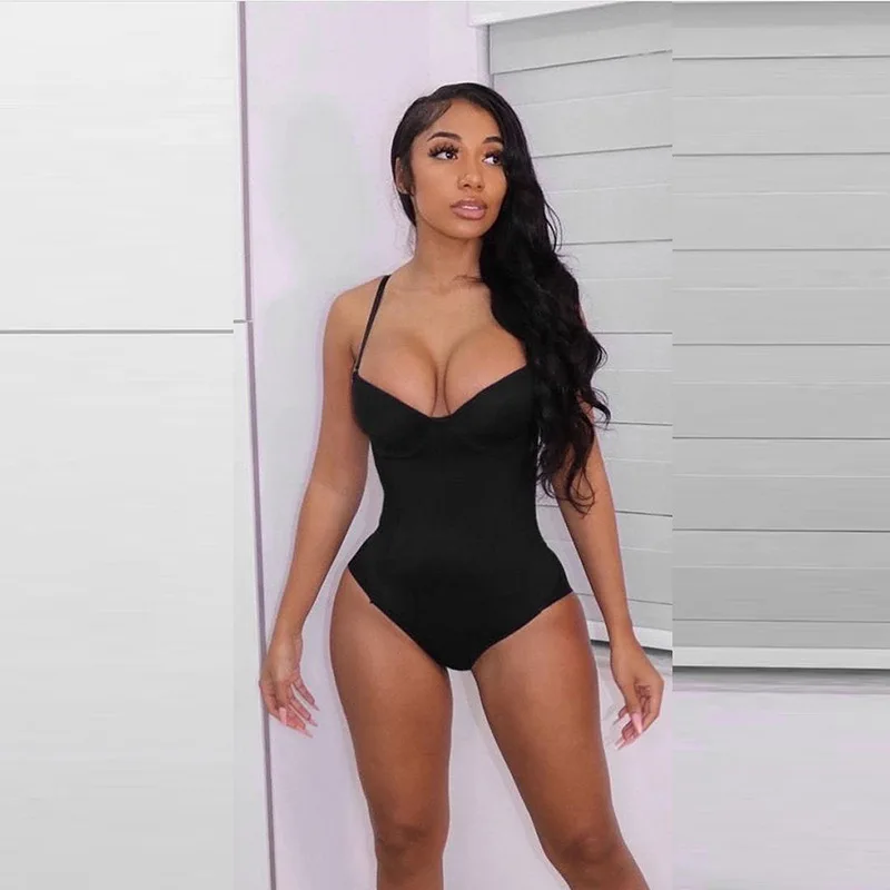 Waist Trainer Bodysuit Slim Full Body Shapewear Seamless Round Neck Jumpsuits Tummy Control Tops Shapewear Bodysuit