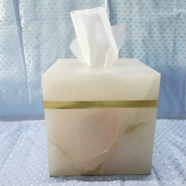 Квадратная прямоугольная коробка для хранения гигиенических салфеток на заказ роскошная из зеленого и белого мрамора домашний держатель бумажных полотенец черного оникса