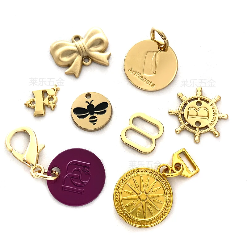 Wholesale Custom Logo private zinc alloy label Engraved Sewing Metal Garment Labels DIY Metal Tag bag label for clothing