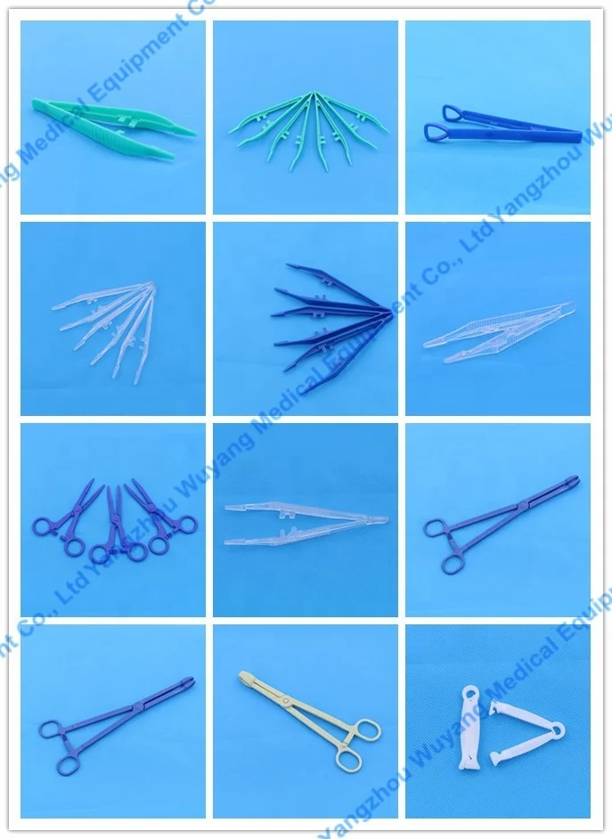 Factory Disposable medical consumables Plastic Blood Stopping Clamps/forceps with CE ISO