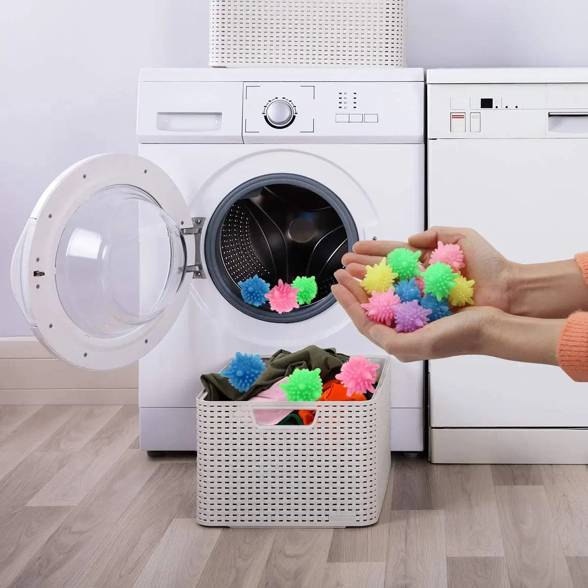 Washer Balls Reusable Tangle-Free Eco-Friendly Laundry Scrubbing Balls Solid Colorful Laundry Washing Balls Enhance Your Machine