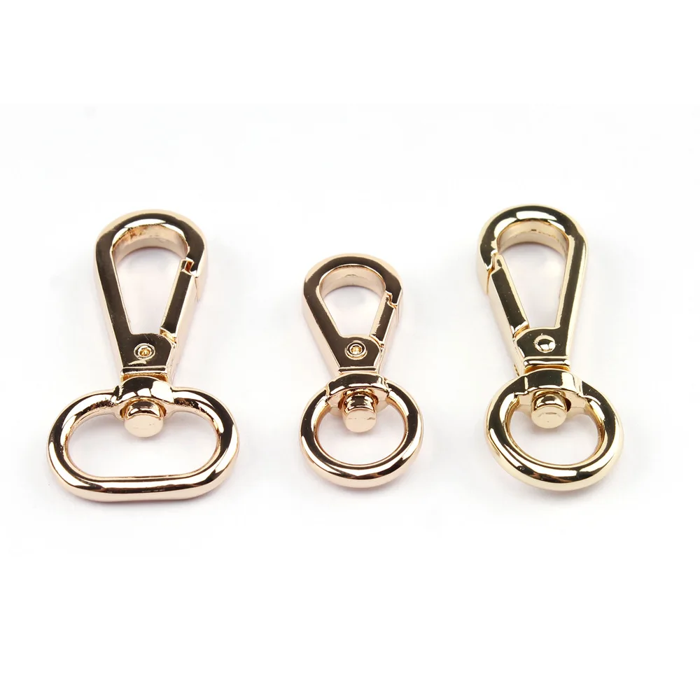 Alloy hook bag high-end light gold handbag, round tail hanging dog buckle