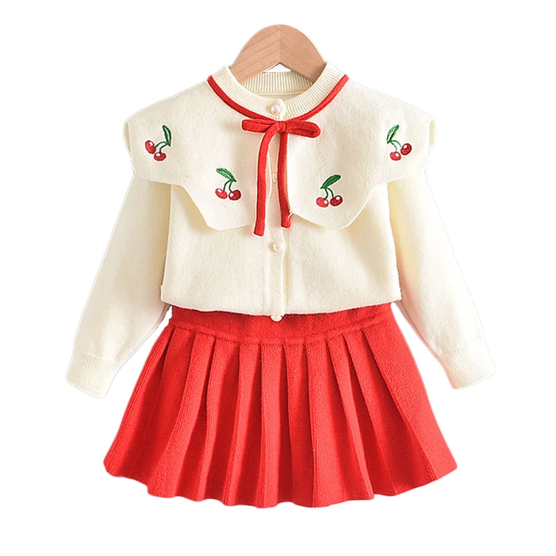 Bear leader Girl Sweater Clothes 2020 Children Winter Dress Bow Doll Collar Clothes Coat Casual Dress Sweater Knitwear girls Sui