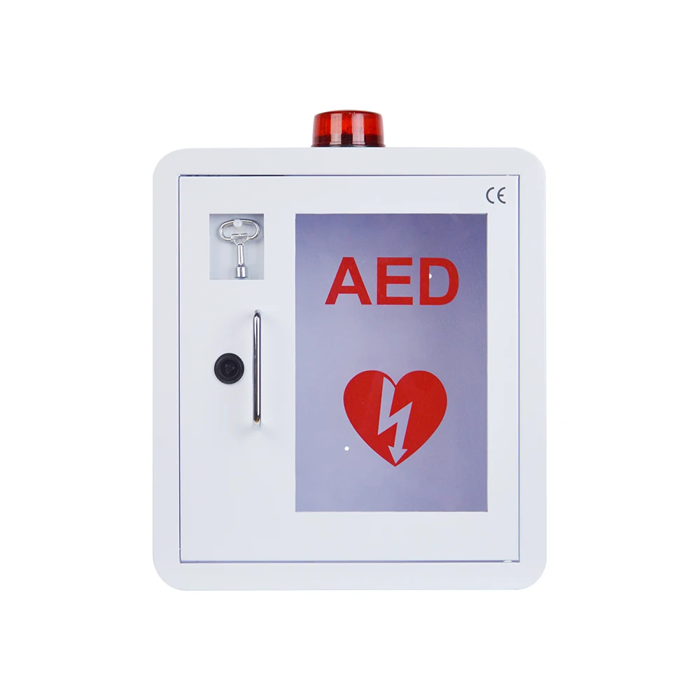 Steel AED Defibrillator Wall Mounted Storage Cabinet for first aid use