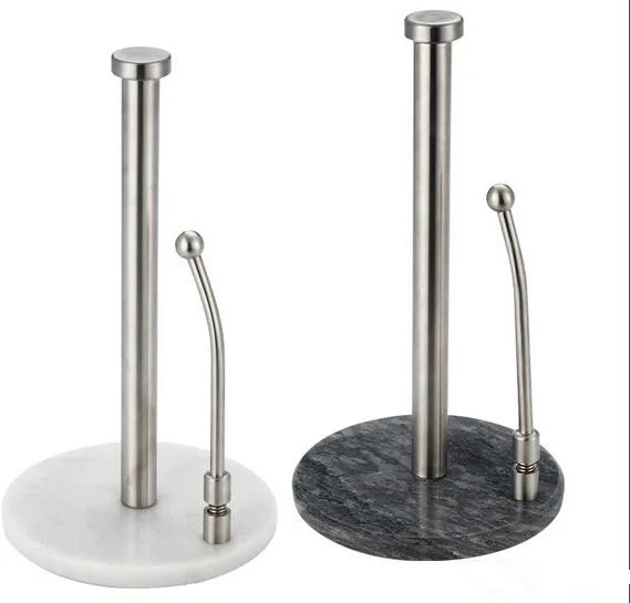 New SUS Standing Marble Paper Towel Holder, Kitchen Paper Towel Roll Holder for Bathroom Kitchen Countertop with Marble Base