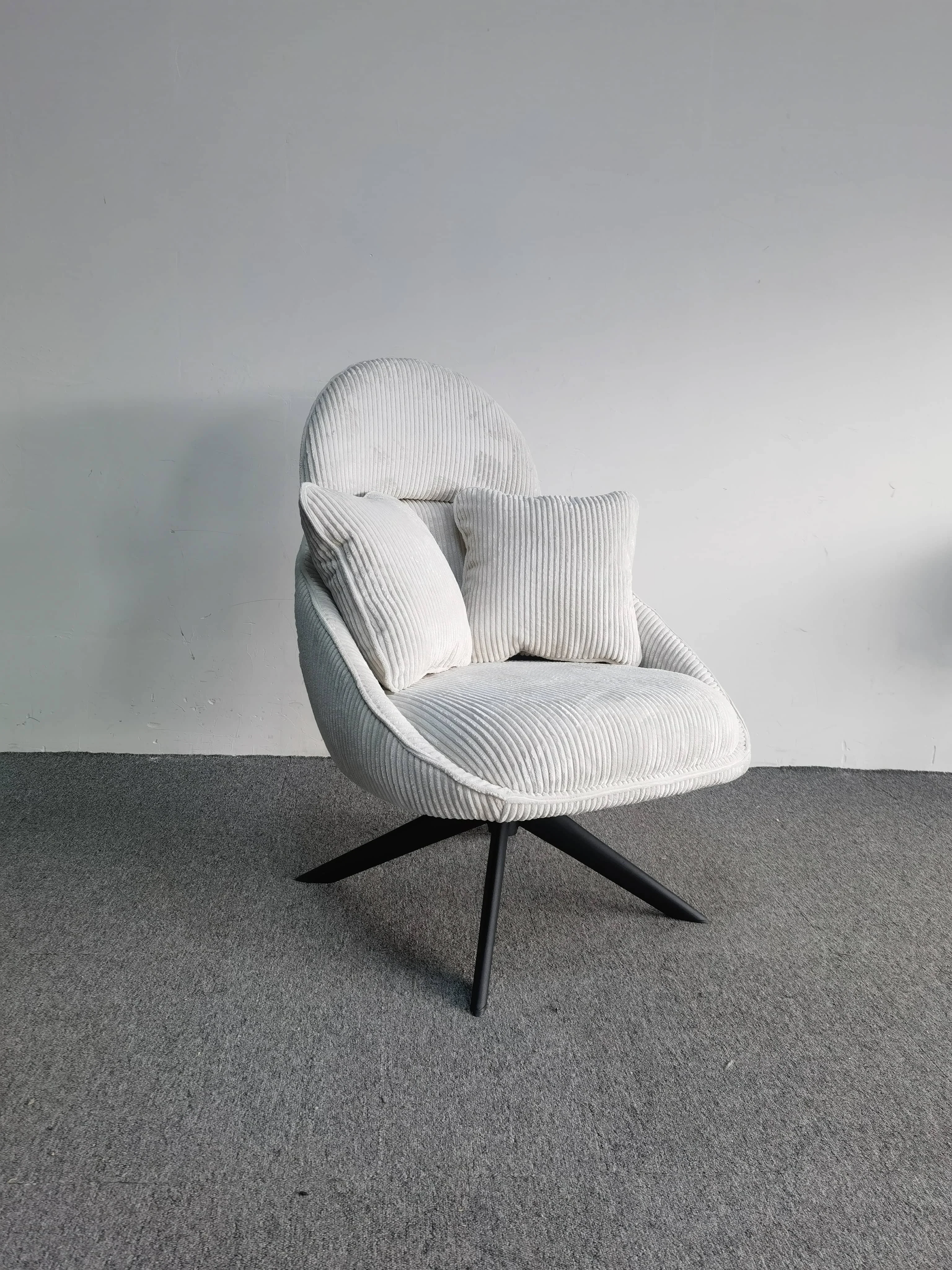 Nordic Furniture Modern Soft Comfortable Seat Leisure Upholstered Fabric Relax Lazy Easy Arm Lounge Single Chair