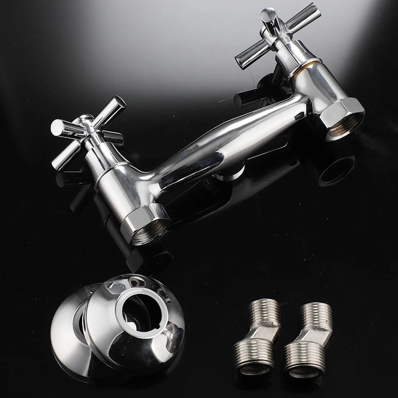 Wholesale Online Business Quick Delivery Brass Wall Dual Handle Bath & Shower Faucets