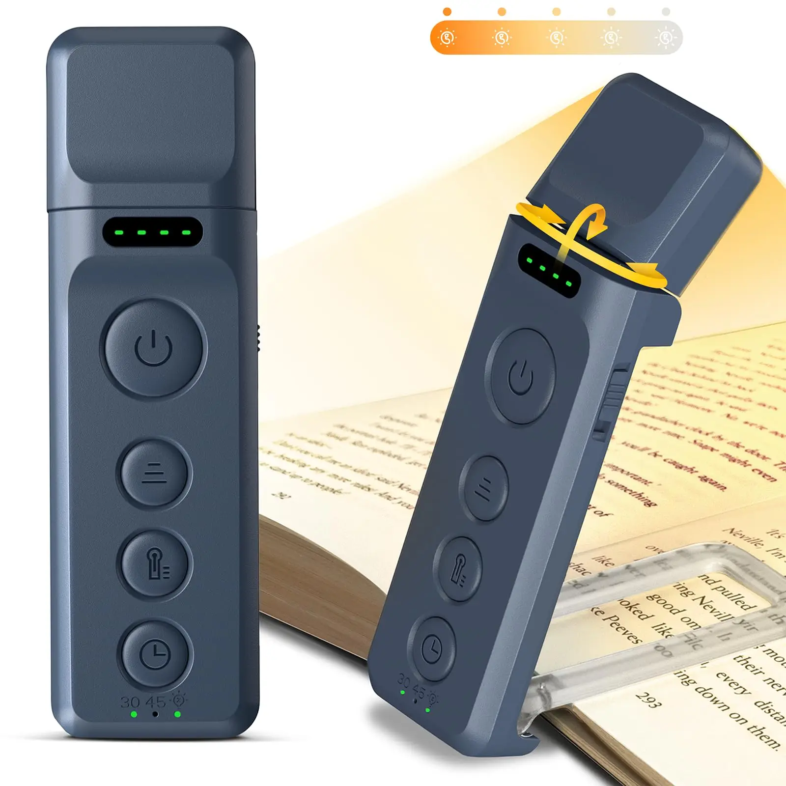 Glocusent 5 Brightness From 2 To 24 Lumens Mini Clip Book Light Bookmark Style Reading Light For Reading In Bed