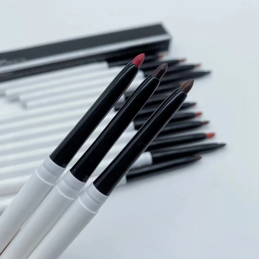 Custom Your Logo Lips Makeup Tools Lipliner Pencil Private Label Lip Liner Waterproof Matte 15 Colors Rotating Lipliner Pencil