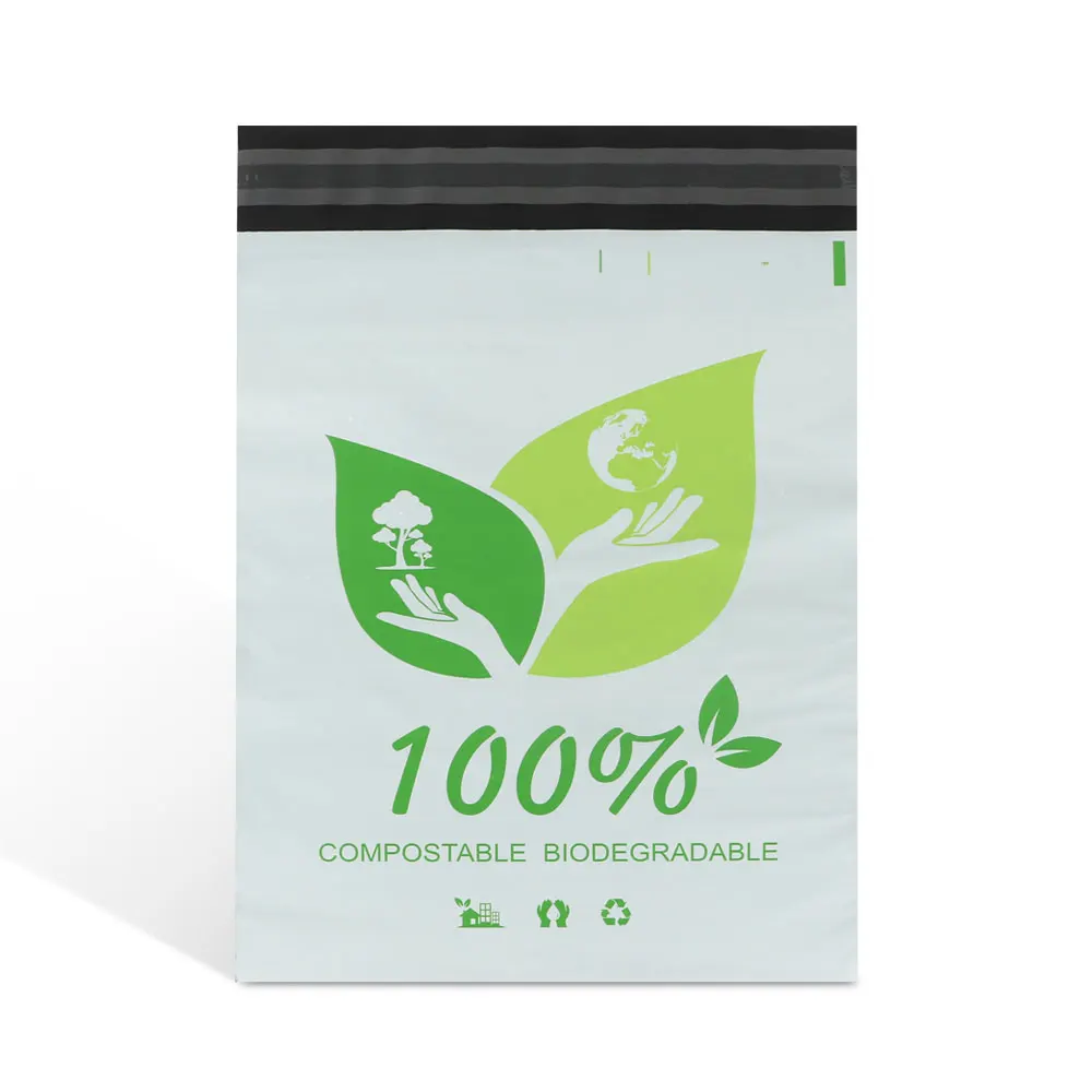 cheap promotional 100% biodegradable corn starch compostable mail envelope packaging post shipping clothing bags