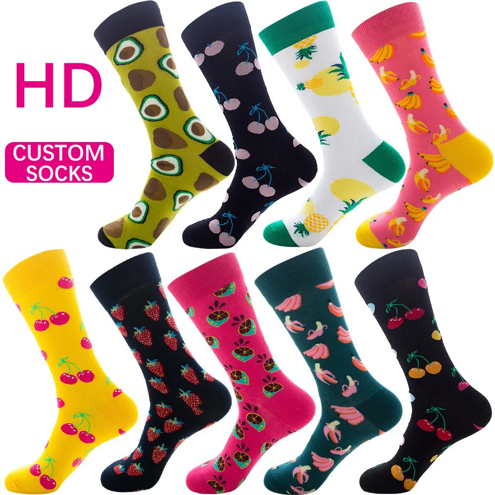 Custom Own Logo OEM Socks Men Women Unisex Designer Fashion Funny Cotton Happy Crew Dress Tube Socks Manufacturer