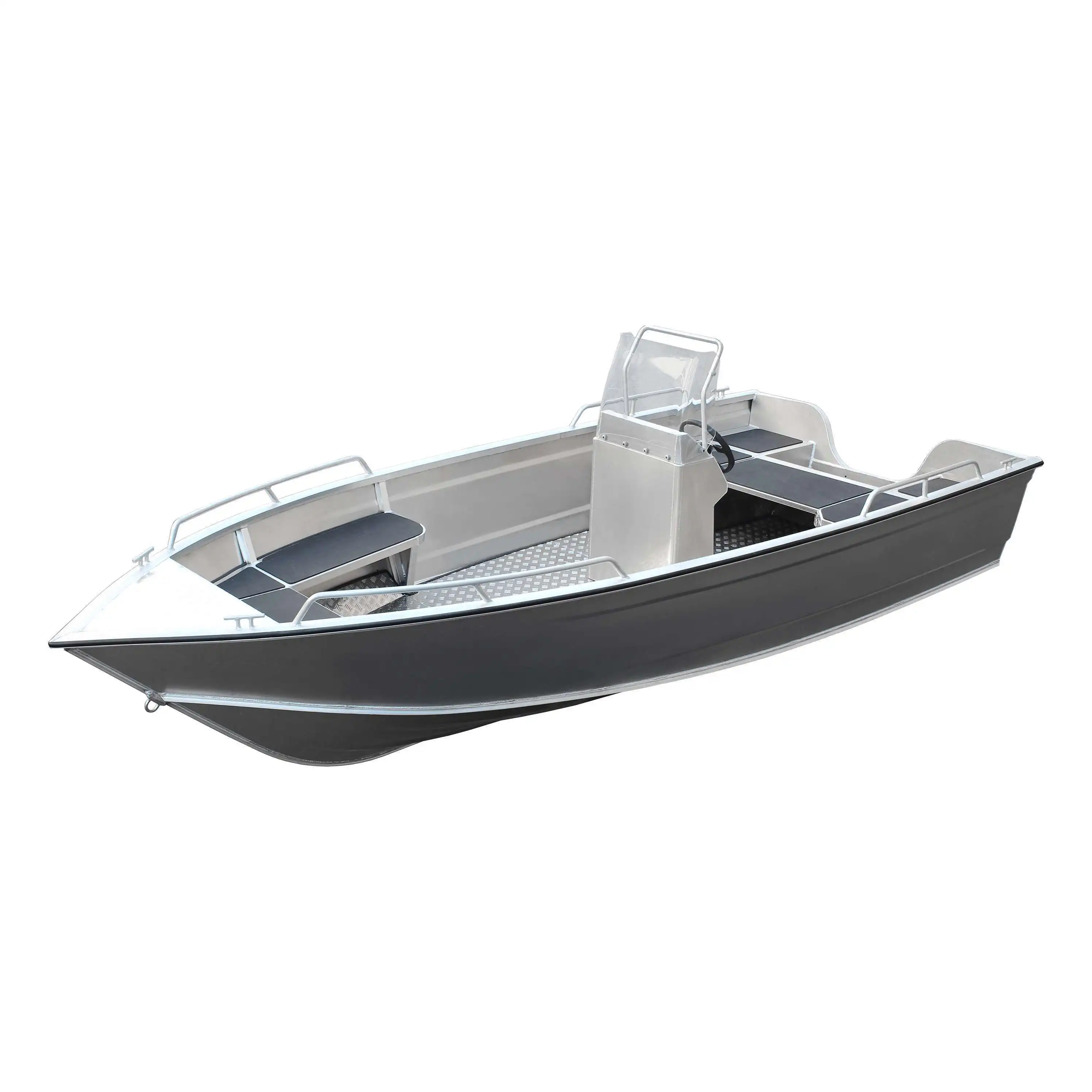 2022 New 18ft High Quality Aluminum Hull Aluminum Fishing Boats With Big Storage Space Rowing Skiff Made In China