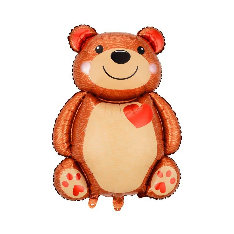 New Arrival Rainbow Candy Ice Cream Cute Teddy Bear Heart Balloon Children Toys Happy Birthtay Party Foil Balloons For Girls