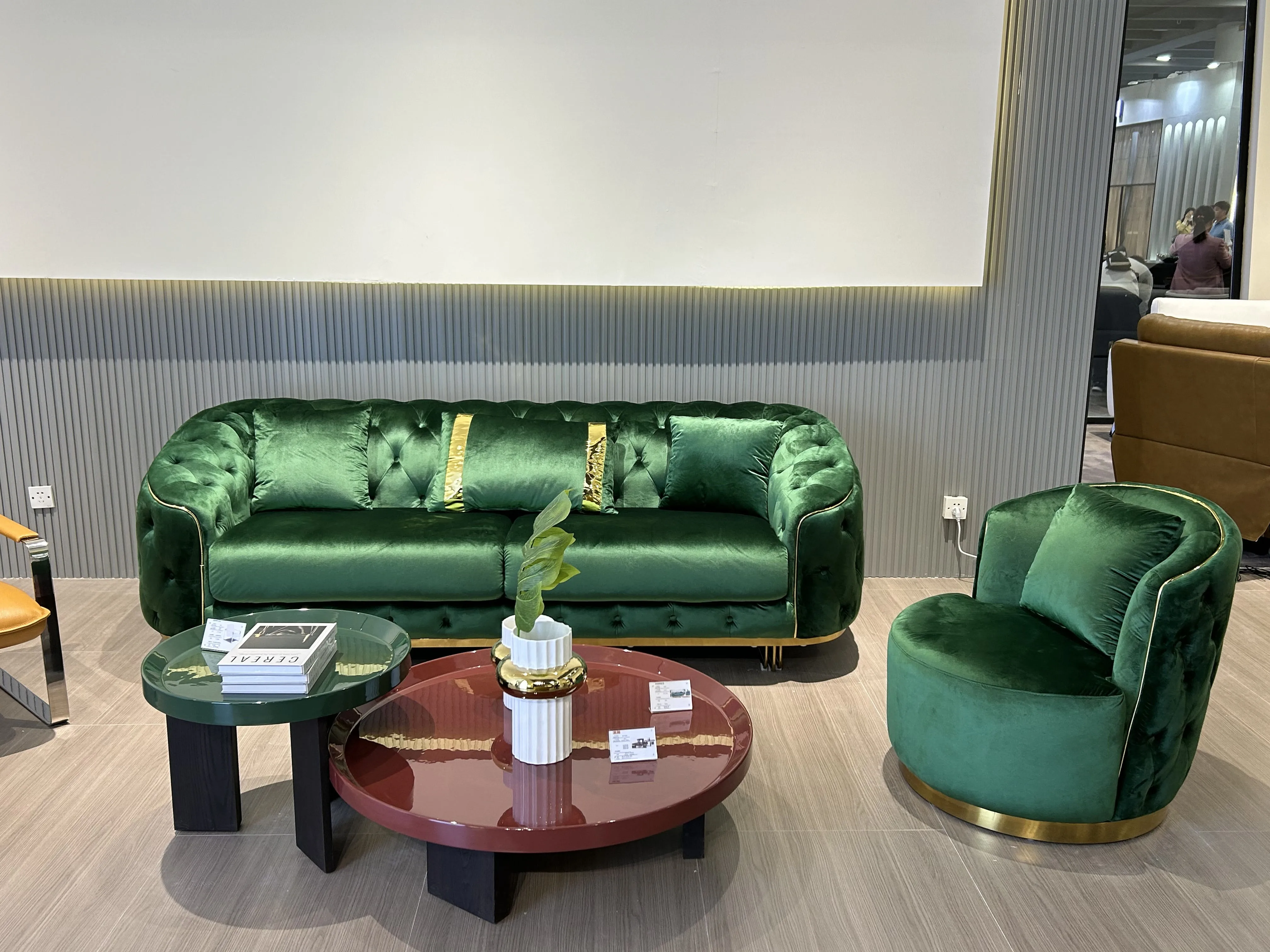 Modern luxury sofa set furniture velvet couch living room sofas one seat two seat three seat sectional fabric sofa