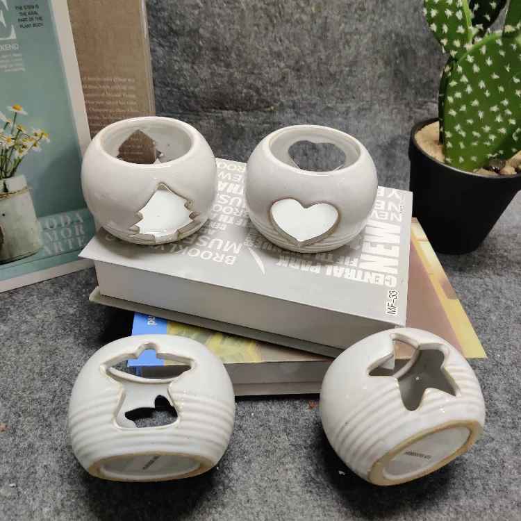 Round White Ceramic Wholesale Candle Holders Restaurant Ornament Wedding Centerpiece Table Decoration