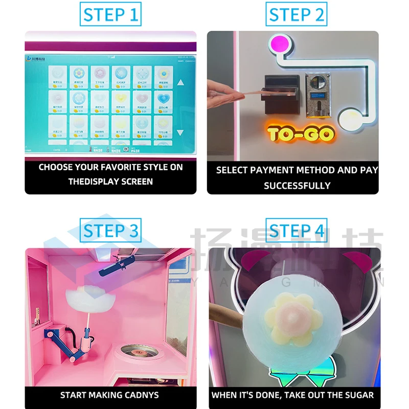 Best Smart Commercial Electric  Commercial Automatic Robot Cotton Candy Vending Robot Machine In China