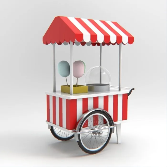 Custom Mobile Design Food Cart Candy Ice Cream Cart Outdoor Fast Food Kiosk