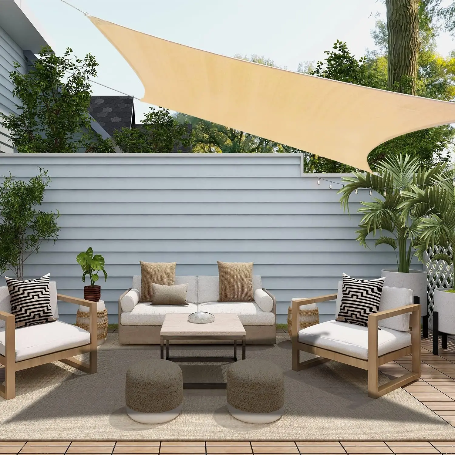 Wholesale Sun Shade Sail 200gsm Triangle UV Protection Shades Sails Awnings Outdoor Shading Sail