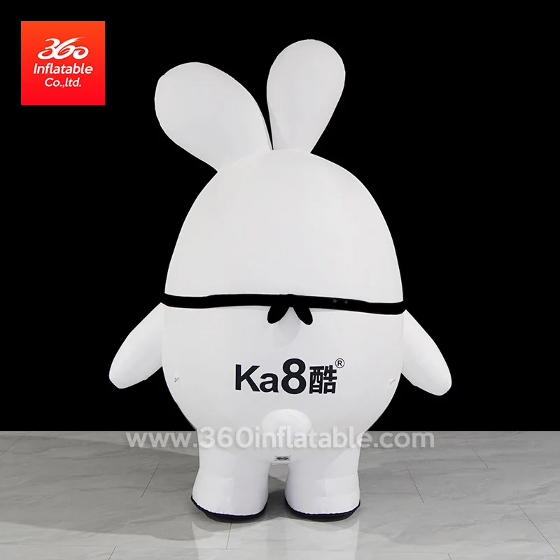 Custom design giant advertising inflatable animal mascot cartoon white rabbit costume for decoration