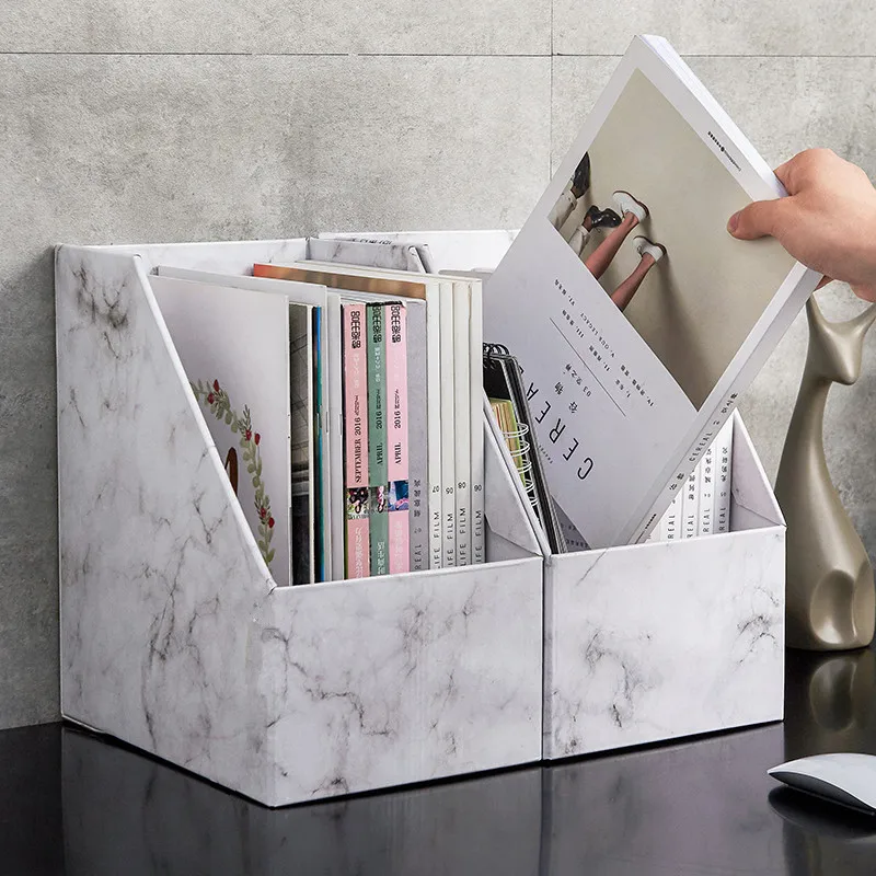 3 яруса, складной ящик для крафт-бумага многофункциональный настольный бумажный ящик для хранения с мраморным узором держатель кассеты