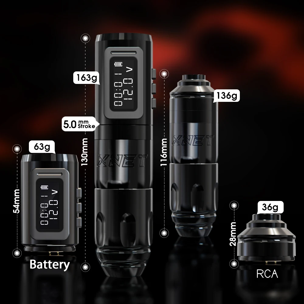 XNET Claws 1800mAh Professional Tattoo Gun Brushless Motor 4.0mm/5.0mm Stroke Wireless Tattoo Pen Machine for Artists Body Art