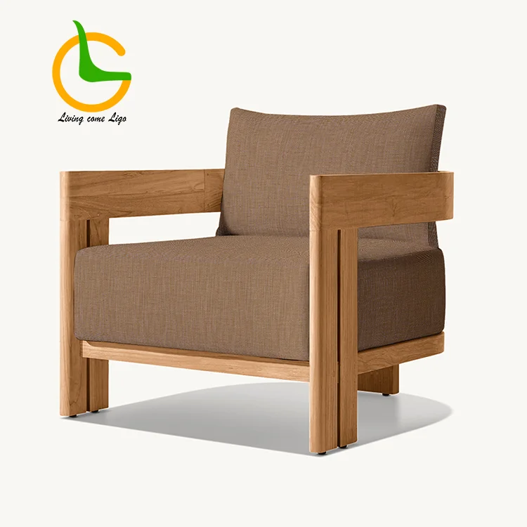 Outdoor Furniture Set Luxury Teak Garden Sofa Villa Patio Furniture Set Modern Resort Luxury Couche Hotel Patio Outdoor Sofa