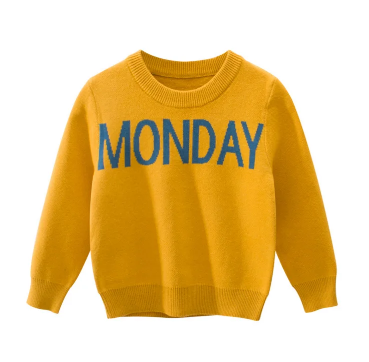 Детская одежда, оптовая продажа, Детский свитер с буквенным принтом, свитер для мальчиков и девочек