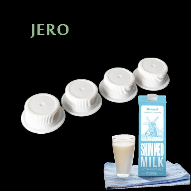 Lid manufacturer top quality PP milk roof carton box gable top carton plastic screw cap for automatic aseptic filling