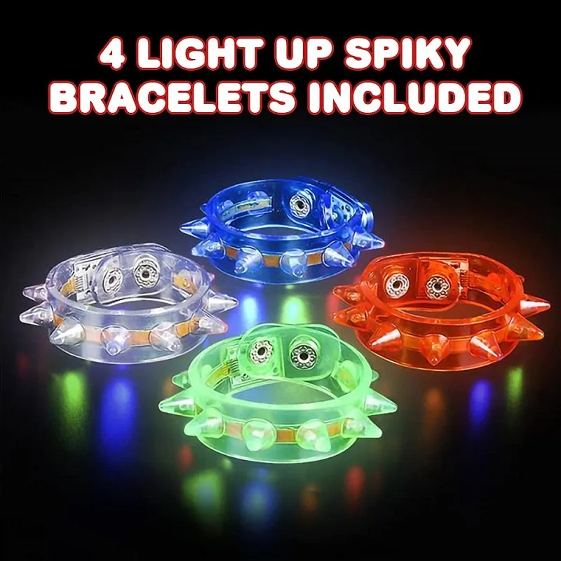 Goodie Bag Fillers Light Up Spiky LED Bracelets Flashing Party Favors LED Wristbands for Kids Girls Boys Adults Gifts