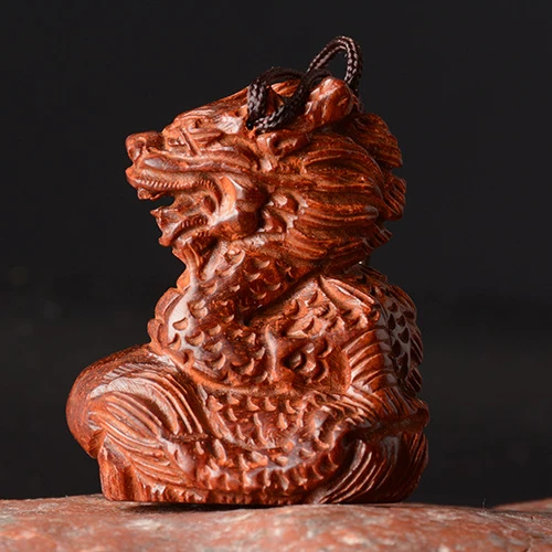 red ebony Chinese zodiac sculpture