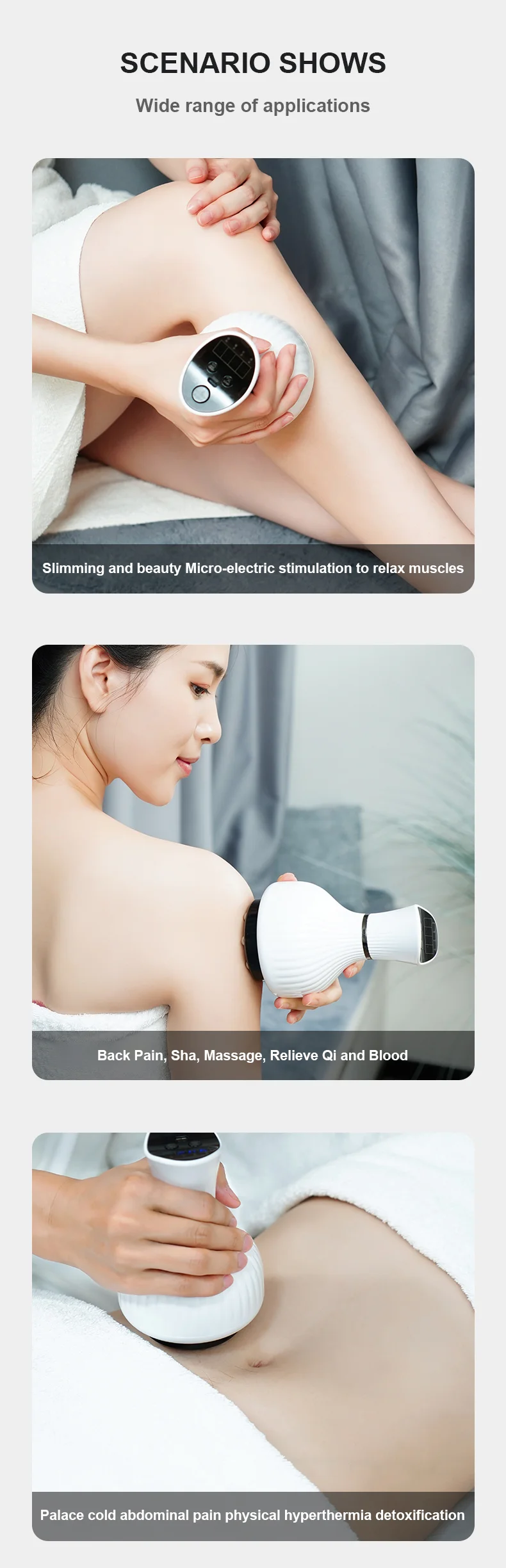3 in 1 Portable Scraping Cupping Heating Vibration Massage Electric Cupping Massager Therapy Machine Infrared Vacuum Smart Cuppi