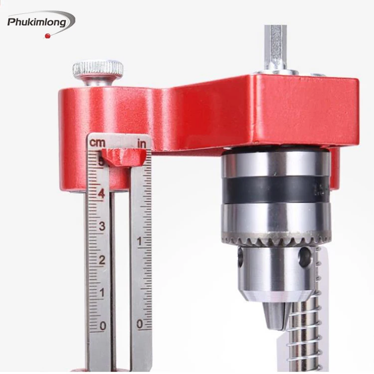Adjustable Woodworking Drill Locator Auto Line Drill Guide Puncher Mini Bench Drill Press Precise Positioning Tool