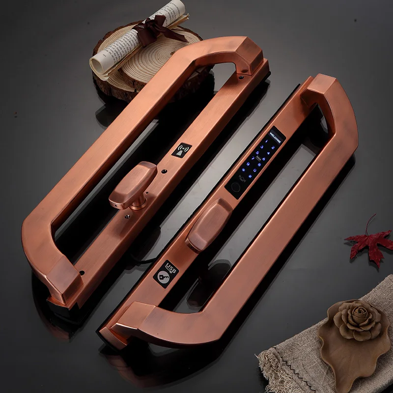 
Mobile phone APP Remote Control Smart Fingerprint Lock for Broken Bridge Aluminum Door 