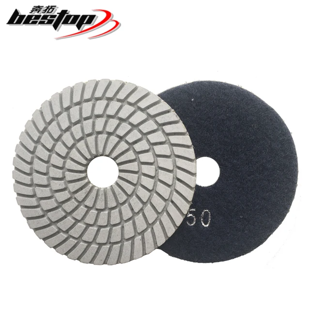 D100mm Sprial White Granite Wet Polishing Pad