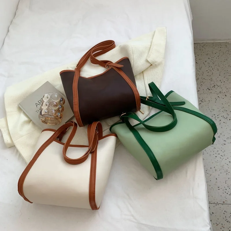 2022 Fashion Women Tote Bags Contrasting shopper bag -  Women  Mango United Kingdom Ladies Leather Purses And Handbags