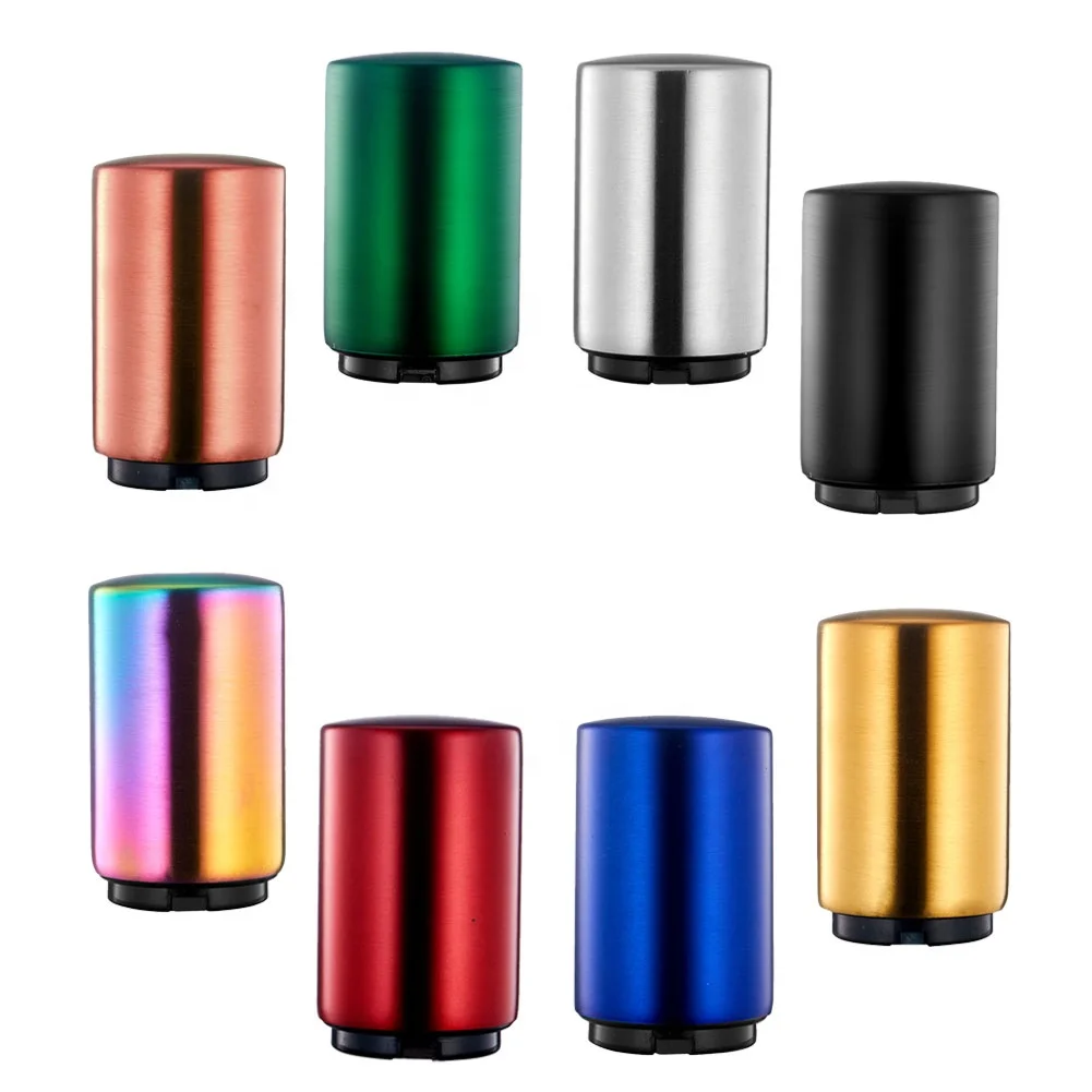 Custom Logos Stainless Steel, Cap Openers Aluminium Magnetic Push Down Automatic Beer Bottle Opener/