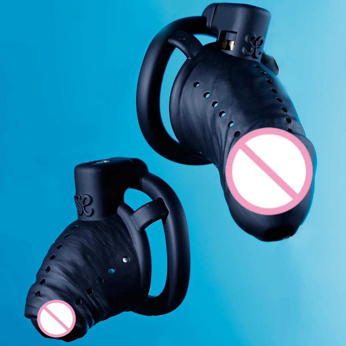 Sevanda Short Chastity Cage Black Realistic Touch Penis Lock Abs Sex Game Toy for Adults Long Chastity Device for Men