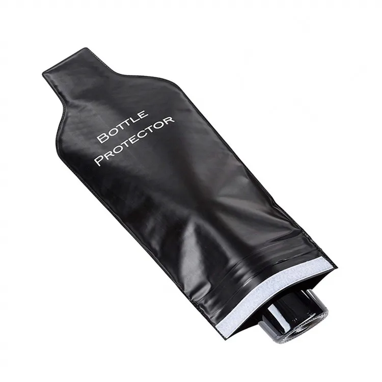 Reusable Plastic Wine Packaging Bag PVC Wine Bottle Protector for Travel