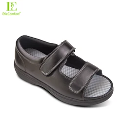 Health Care Medical Diabetic Arch Support Sandals Orthopedic Shoes Comfort Genuine Leather Men Summer Adult Use for Arthritis