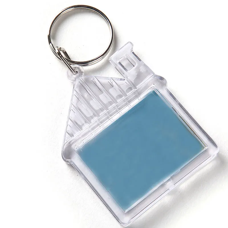 New Arrival Competitive Price Cheap Customised Plastic Key Chain Keyring House Shape Blank Photo Frame Acrylic Keychain