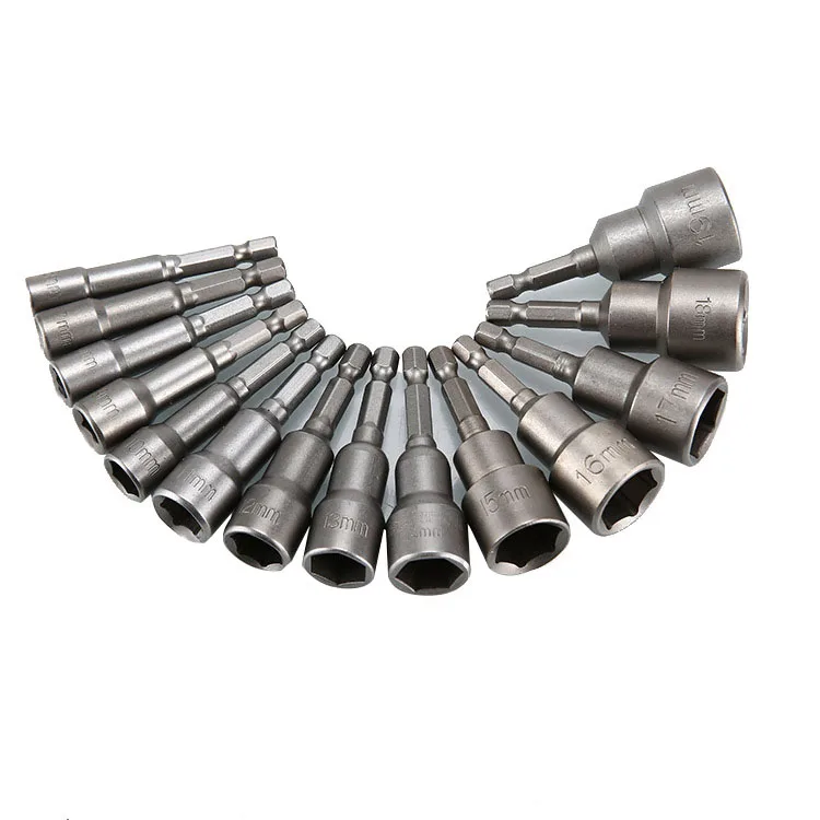 Magnetic Hexagon Handle Socket Wrench Bits Set Power Electric Hand Drill Bit Screwdriver with Chrome Finish Adaptable Kits