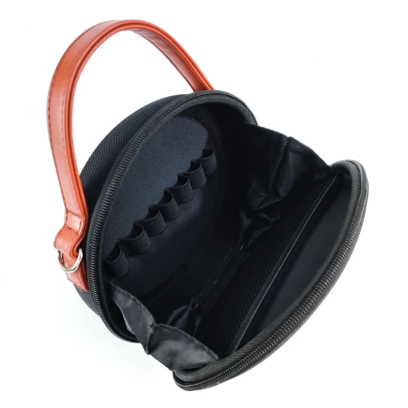 Shockproof round design luxury customized EVA cosmetics case Travel Cross-body makeup bag