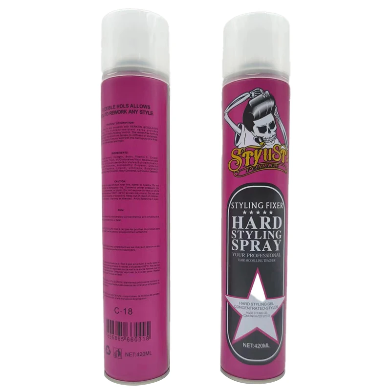 Professional Natural Ultra-Hold Hair Spray Factory Direct with Heat Protection for Dry Curly Hair Hair Extensions Daily Use