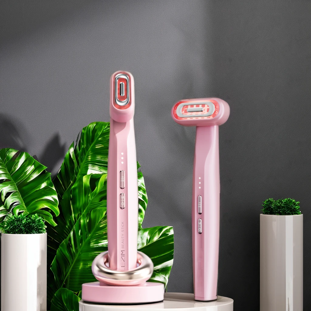 Latest Eye Skincare Wand EMS Micro-current Vibration Heating Eye Massager 9 Colors Light Therapy Electric Eye Massage Device