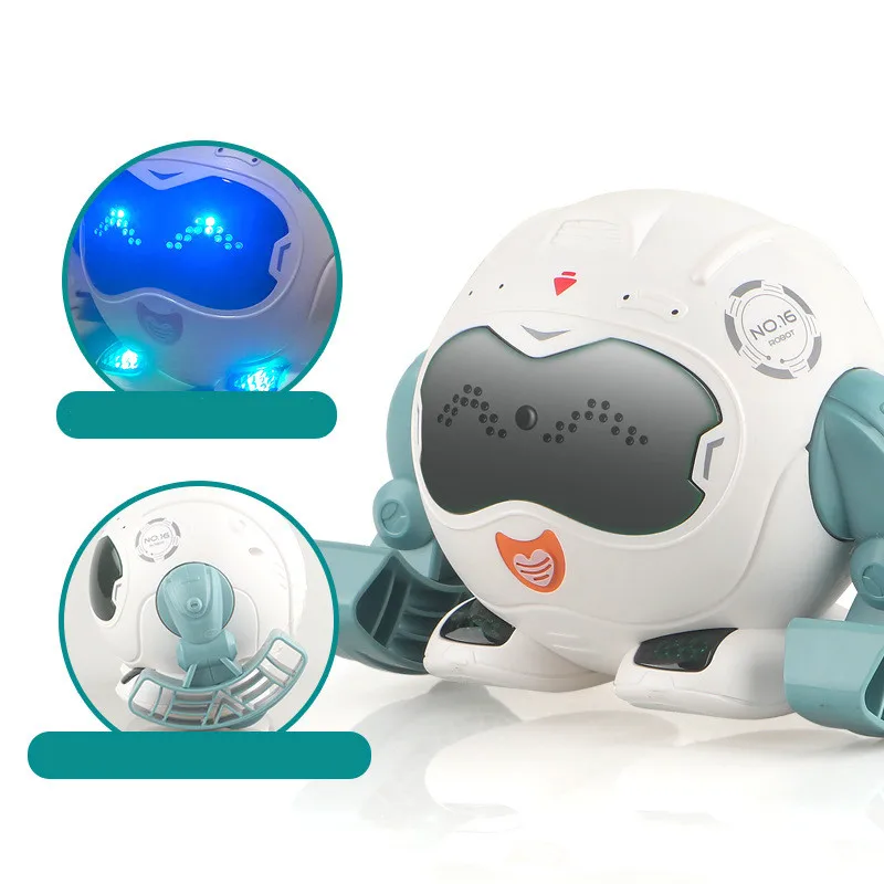 Электрический танцующий робот, многофункциональная детская игрушка с подсветкой и музыкой, интеллектуальное вращение на 360 градусов