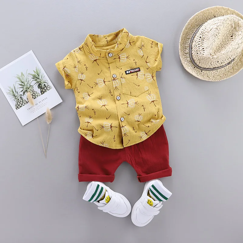 Comfortable Casual Hot Selling Popular Printed Short-sleeved Shirts Bulk Wholesale Kids Clothing Boys Children Clothe