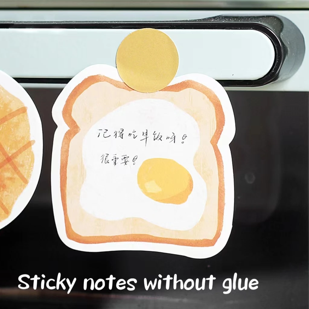 Creative little fresh cute picnic food bread omelette Note pad Office student only